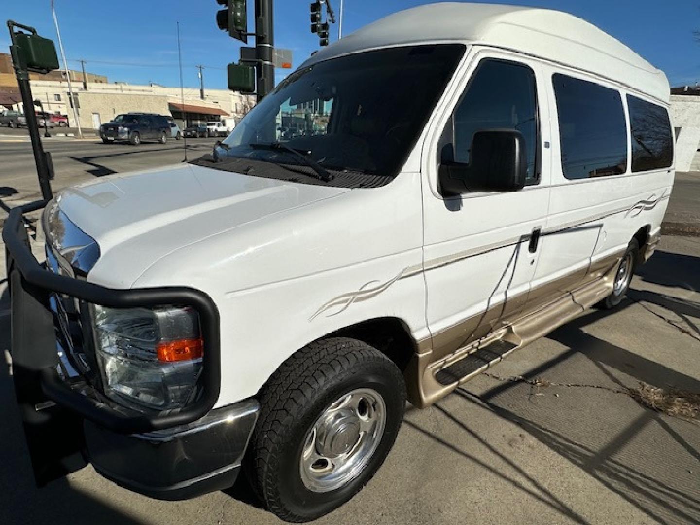 2011 White Ford E-Series Van Tuscany Conversion (1FTNE1EL9BD) with an V-8 engine, Automatic transmission, located at 3200 1st Avenue North, Billings, MT, 59101, (406) 245-9055, 45.779270, -108.510742 - Very Rare to Locate! Local Trade with Wheel Chair Access Power Lift; Conversion by Mobility of Denver. Braun Lift, Tuscany Conversion, Full Power, Hi-Roof and Only 83,500 Miles. CarFax Dealer Auto Brokers of Montana/AA&A Auto Rental/Fox Car Rental Billings - Photo#0